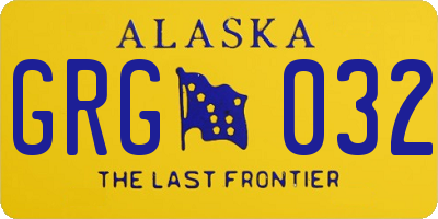 AK license plate GRG032