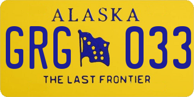 AK license plate GRG033