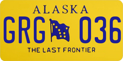 AK license plate GRG036