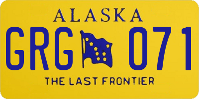 AK license plate GRG071