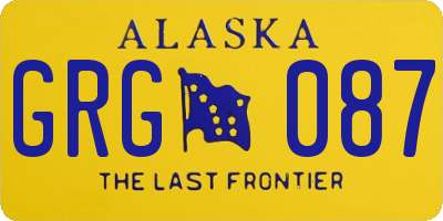 AK license plate GRG087
