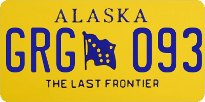 AK license plate GRG093