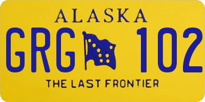 AK license plate GRG102