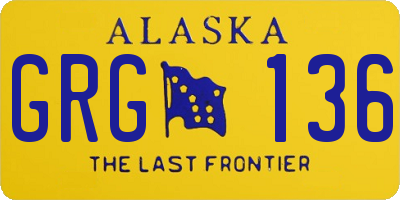 AK license plate GRG136