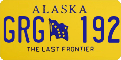 AK license plate GRG192