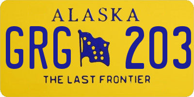 AK license plate GRG203