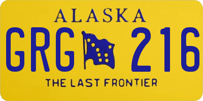 AK license plate GRG216