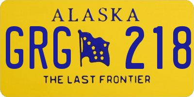 AK license plate GRG218