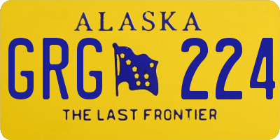 AK license plate GRG224