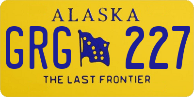 AK license plate GRG227