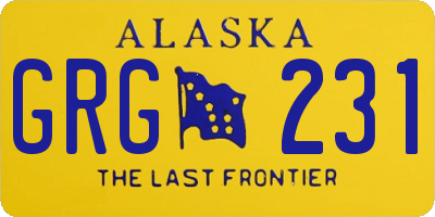 AK license plate GRG231