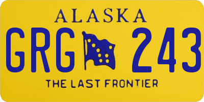AK license plate GRG243