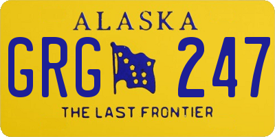 AK license plate GRG247