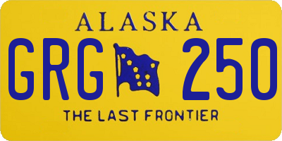 AK license plate GRG250