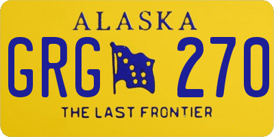 AK license plate GRG270