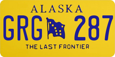 AK license plate GRG287