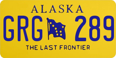 AK license plate GRG289