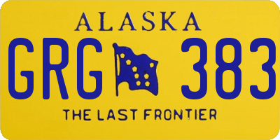 AK license plate GRG383