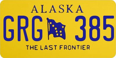 AK license plate GRG385