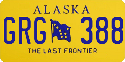 AK license plate GRG388