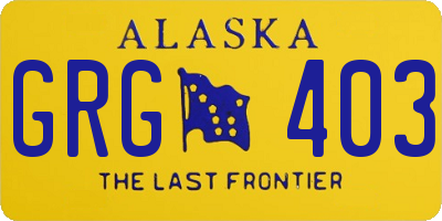 AK license plate GRG403