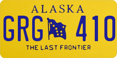 AK license plate GRG410
