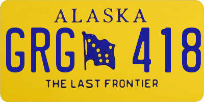 AK license plate GRG418