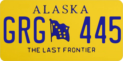 AK license plate GRG445