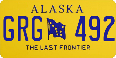 AK license plate GRG492