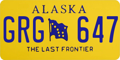 AK license plate GRG647