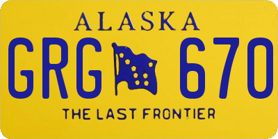 AK license plate GRG670
