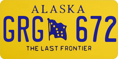AK license plate GRG672