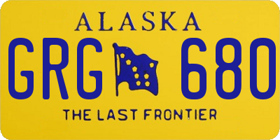 AK license plate GRG680