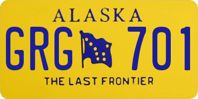 AK license plate GRG701