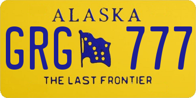 AK license plate GRG777