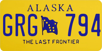 AK license plate GRG794