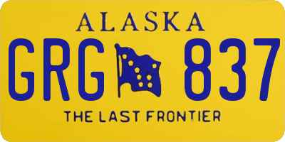 AK license plate GRG837