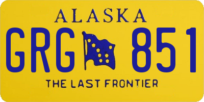AK license plate GRG851
