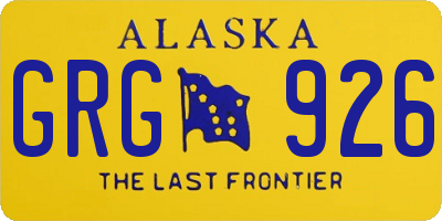 AK license plate GRG926