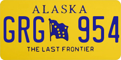 AK license plate GRG954