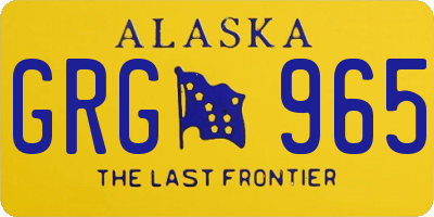AK license plate GRG965