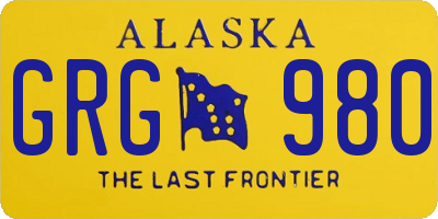 AK license plate GRG980