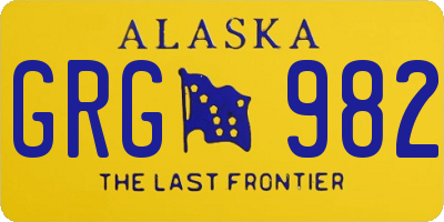 AK license plate GRG982