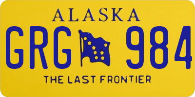 AK license plate GRG984