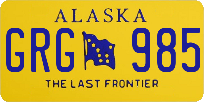 AK license plate GRG985