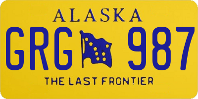 AK license plate GRG987