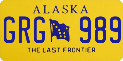 AK license plate GRG989