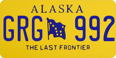 AK license plate GRG992