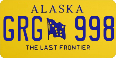AK license plate GRG998