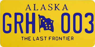AK license plate GRH003